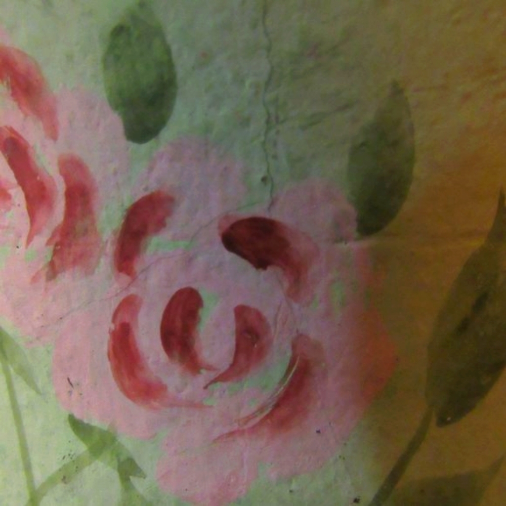 🌷🌼🪻 Beautiful Vintage Hand Painted Green Floral Solid Planter - Picture 14 of 15